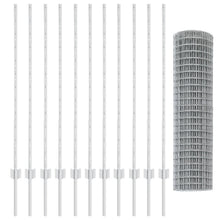 Euro Fence met 22 U-palen Zilver 1,2x25 m Staal