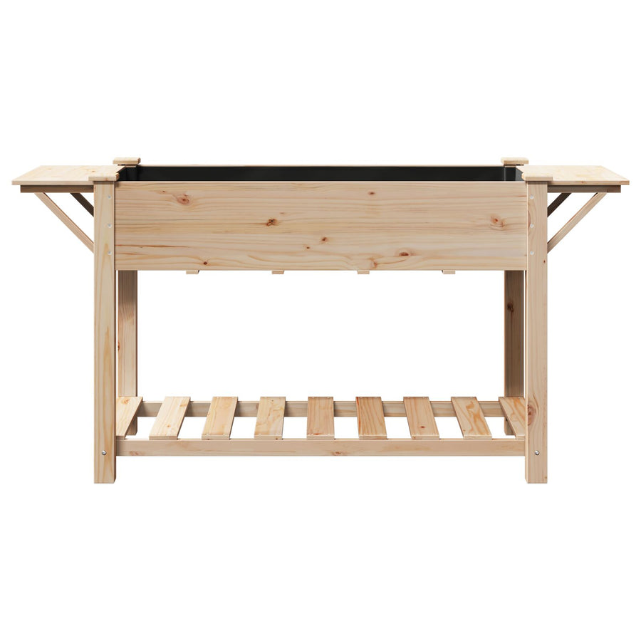 Tuinbak Met Planken 155X59X76 Cm Massief Grenenhout 155 x 59 x 76.5 cm