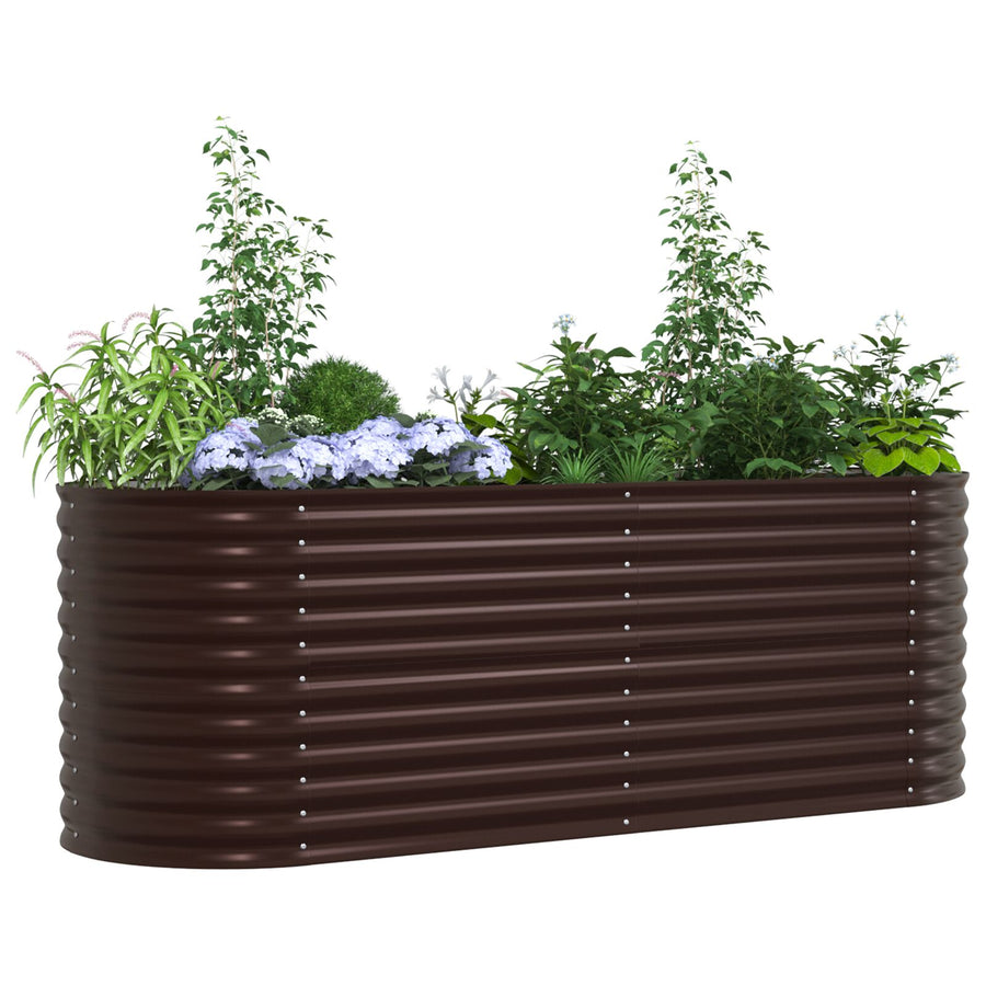 Tuinbed Gealvaniseerd Staal 240 x 80 x 81 cm Bruin