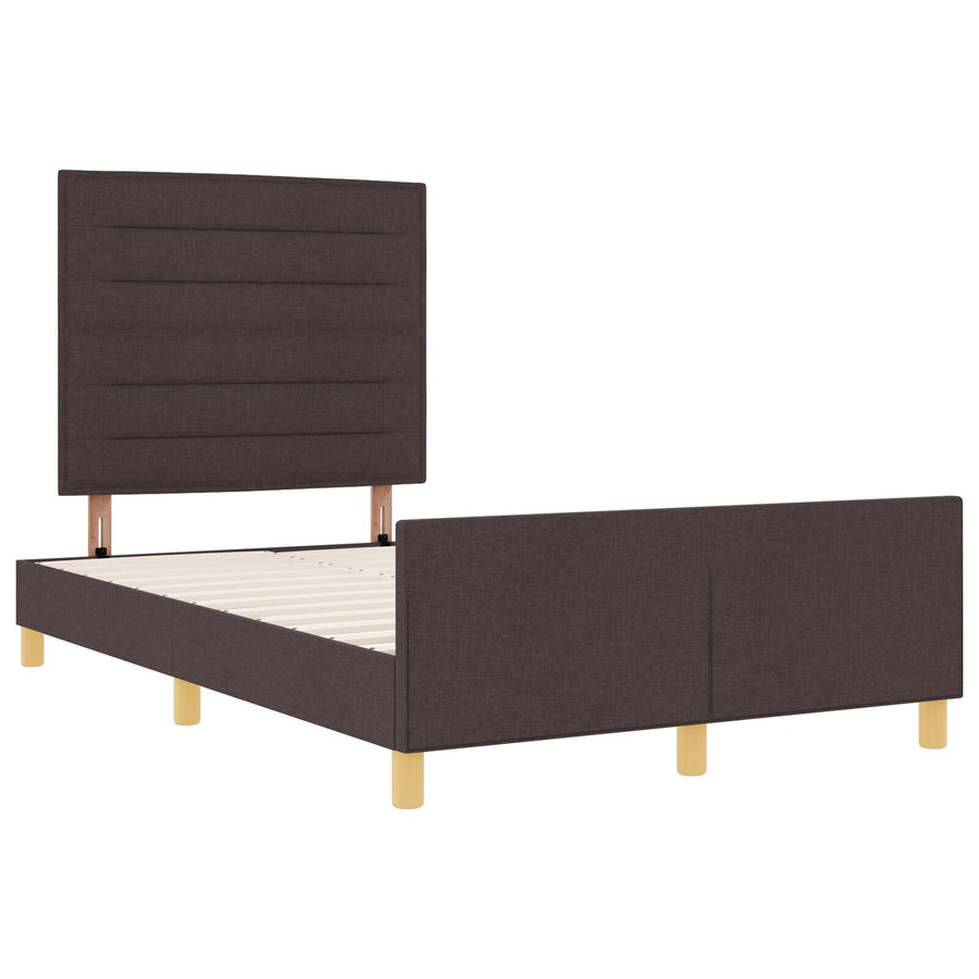 Bedframe Donkerbruin 120X190 Cm Stof Crème