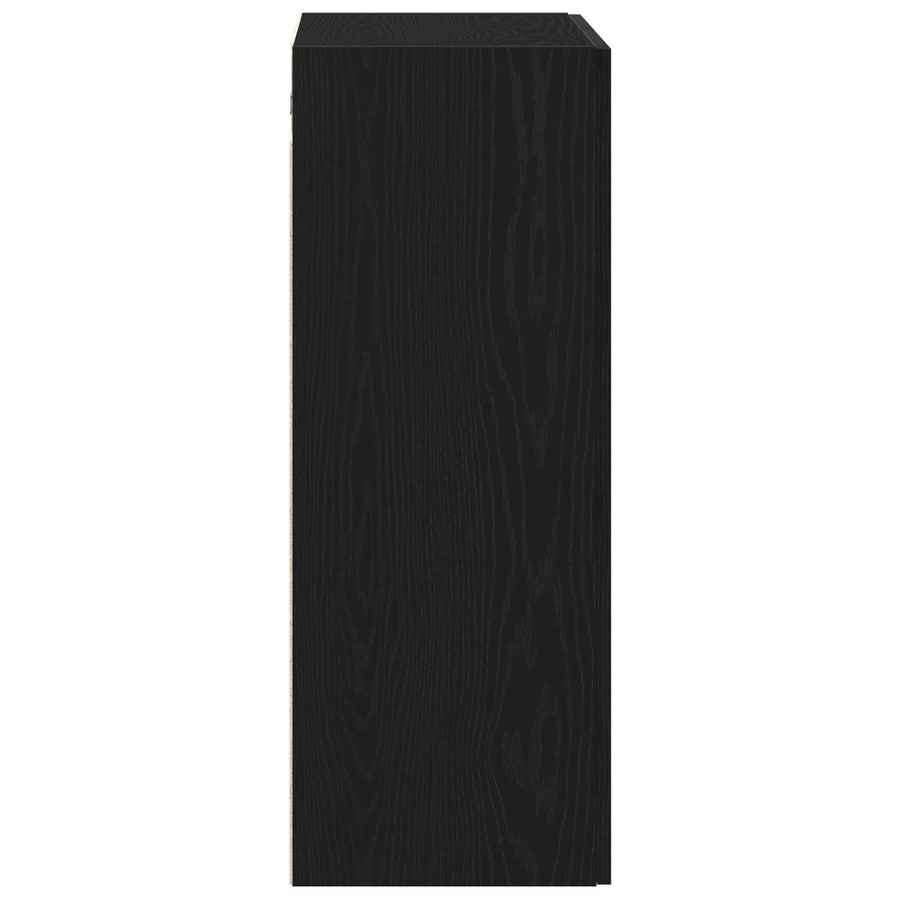 Wandkast 69,5X34X90 Cm Gelaagd Hout Zwart eiken