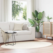 Vloerkleed ovaal crème 140 x 200 cm wol