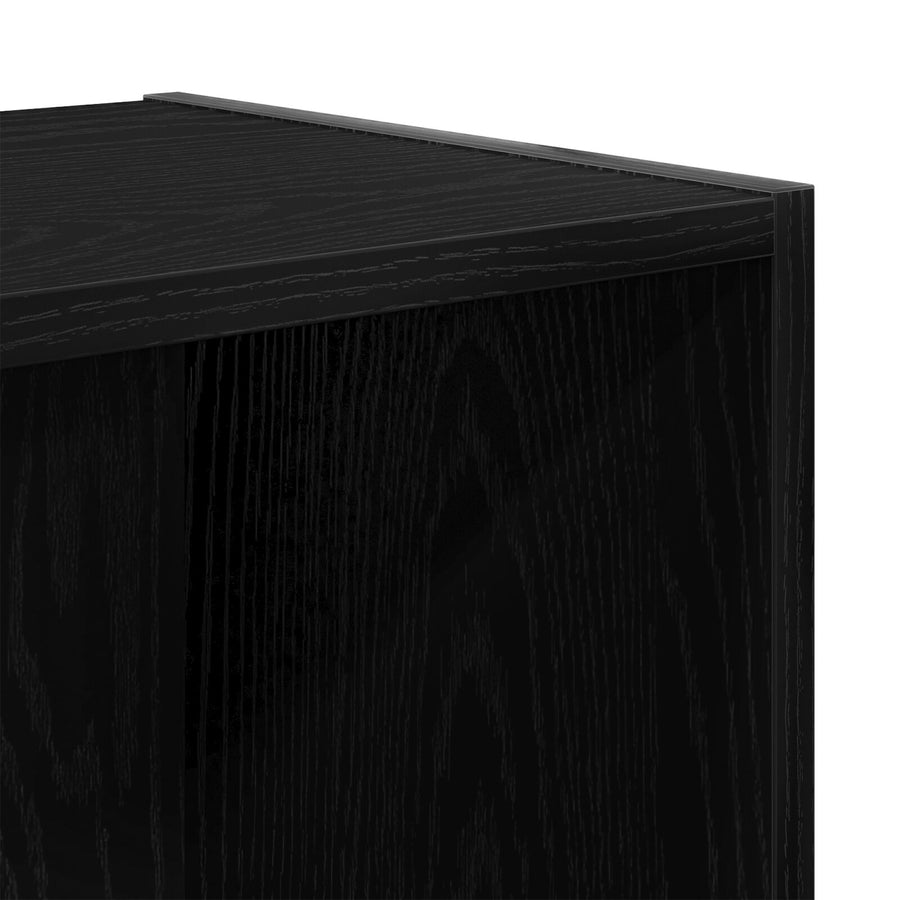 Boekenkast/Tv Kast Zwart Eiken 36X30X143 Cm