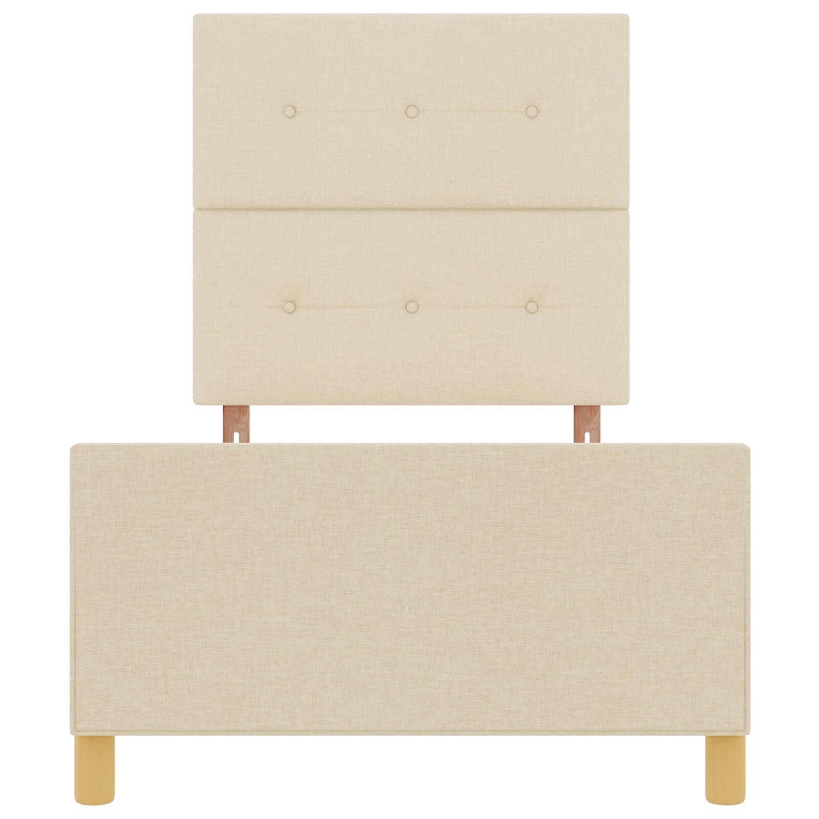 Bed Frame Crème 100X200 Cm Stof Crème