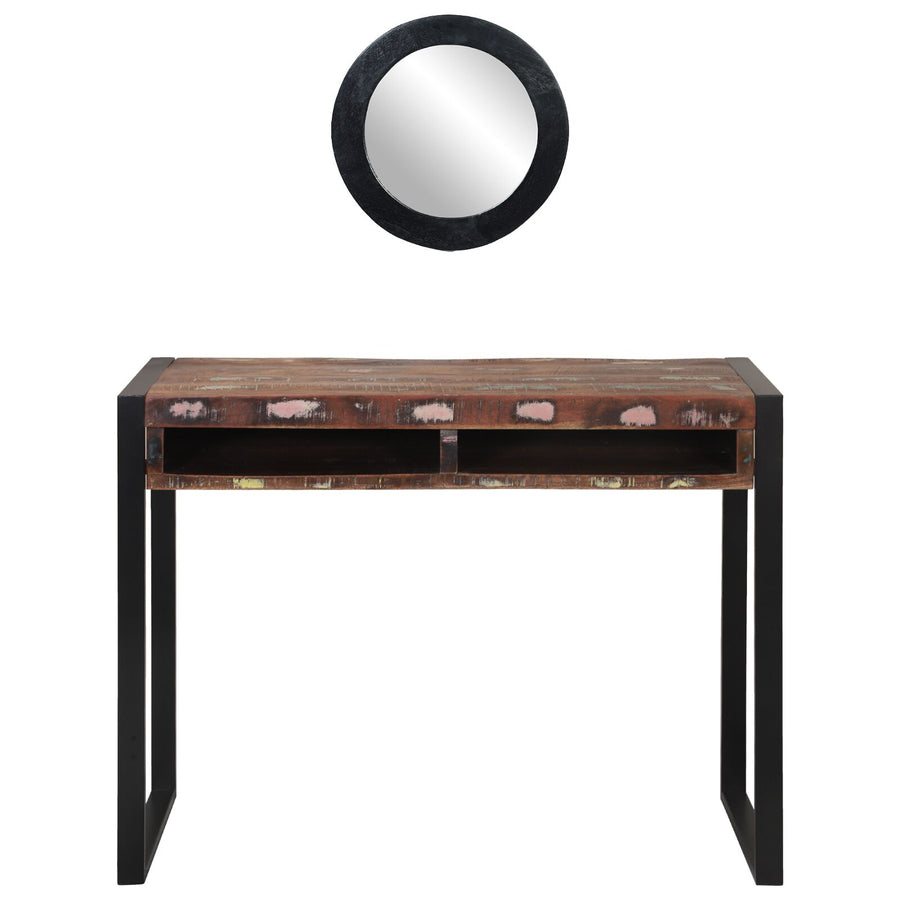 Kaptafel Met Spiegel Multicolor 100X50X75 Cm Massief Hout Gerecycled