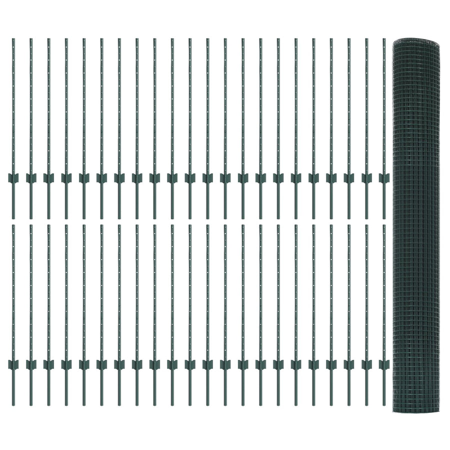 Gelast Draadhek Met 44 U-Palen Groen 1X100 M Staal