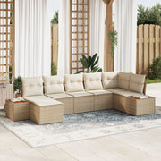 Tuinset polyrattan 7-delig beige