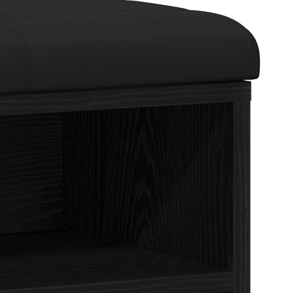 Opbergbank 100X30X48 Cm Engineered Wood 102 x 32 x 48 cm Zwart eiken