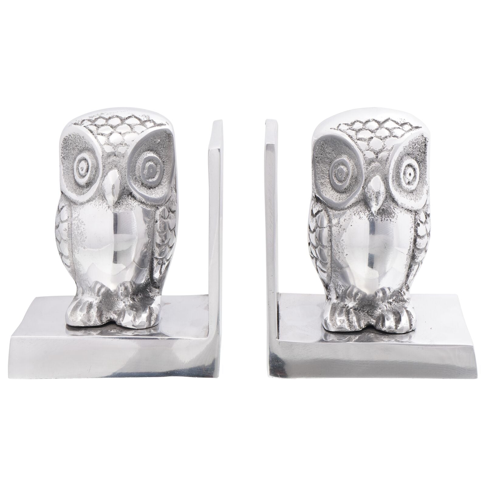 Boekensteunen 2 Stuks Zilver 7X9X11 Cm Aluminium Uil Kleine uil