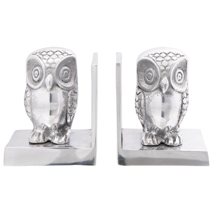 Boekensteunen 2 Stuks Zilver 7X9X11 Cm Aluminium Uil Kleine uil