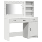 Kaptafelset 2 stuks wit 78,5x41x135 cm met spiegel en LED