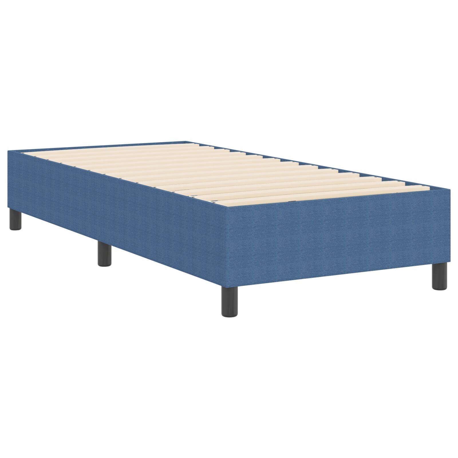Boxspring Bed Katoenen Velours Blauw 90 x 200 cm