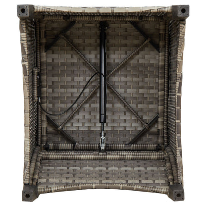 Relaxstoel Met Kussen Poly Rattan Grijs
