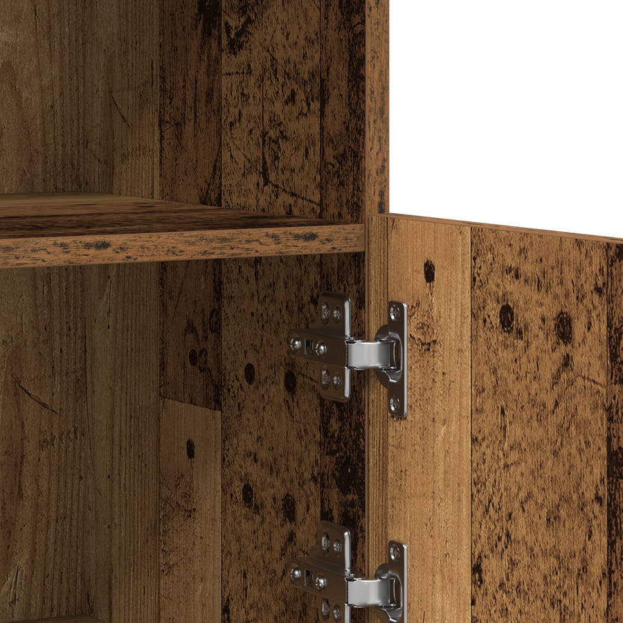 Buffetkast Met Led Verlichting 81X37X67 Cm Oud hout