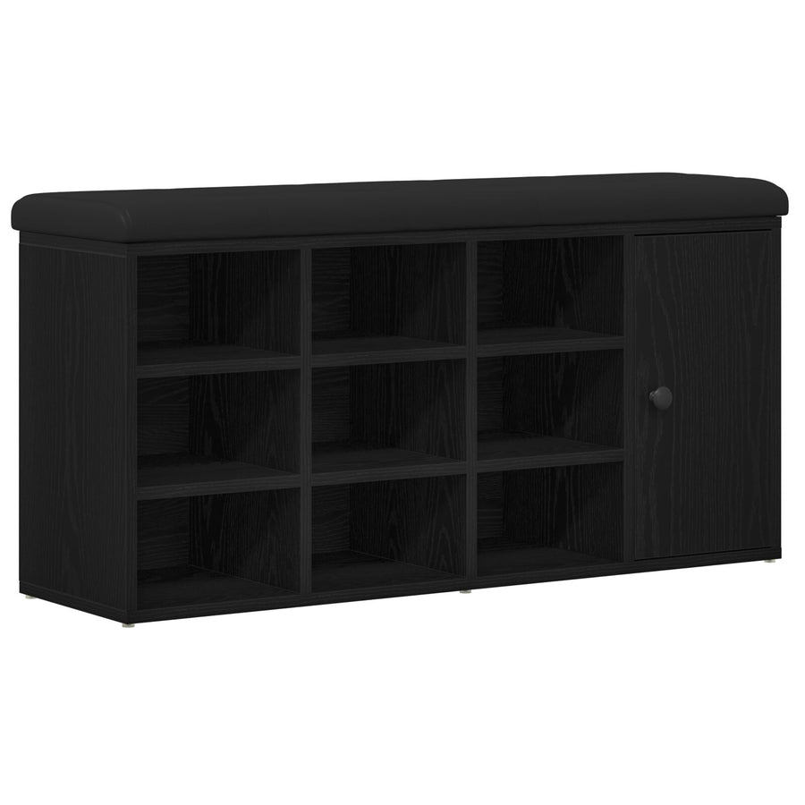 Opbergbank Zwart Eikenhout 100X30X48 Cm Geengineerd Hout