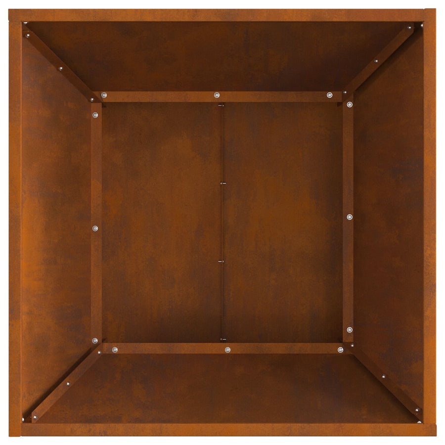 Vierkante Vuurkorf Bruin Verweerd Staal 60 x 60 x 35 cm Verweerd staal/Bruin