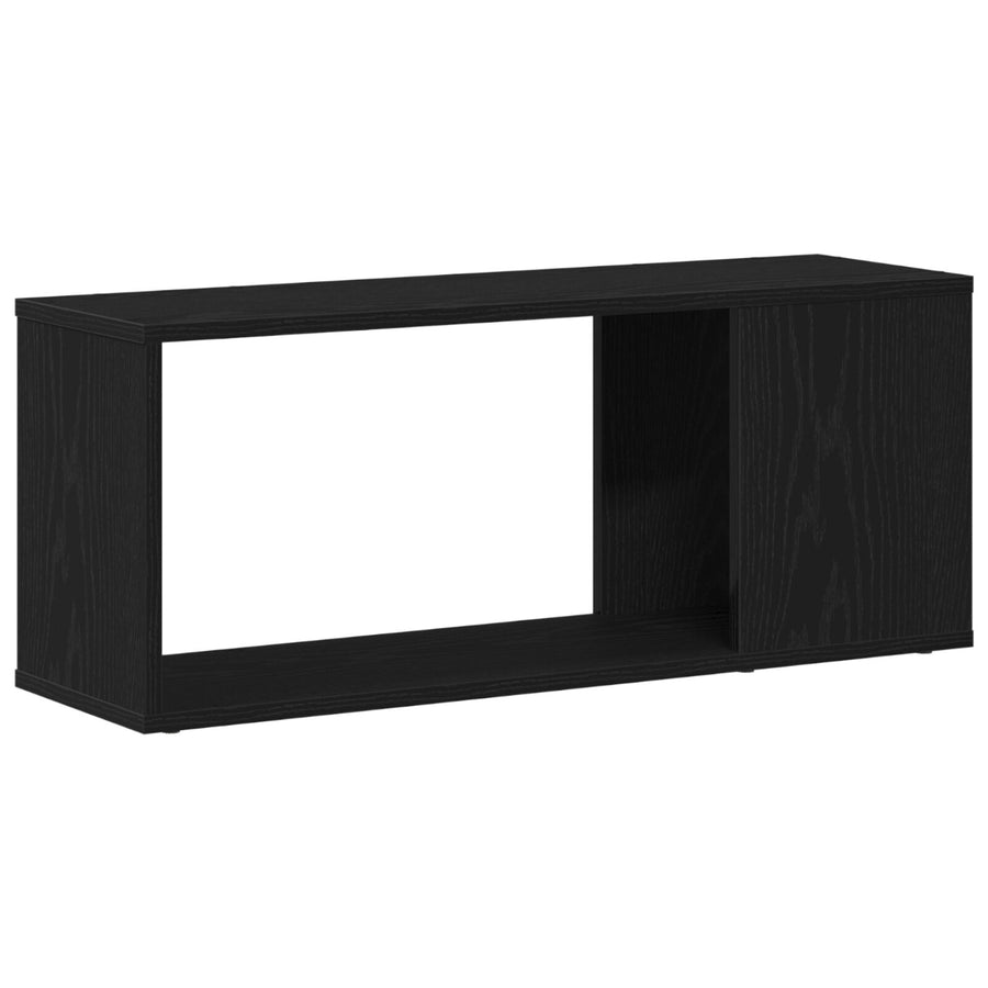 Tv-Meubel Wit Gelaagd Hout Zwart eiken 80 x 24 x 32 cm