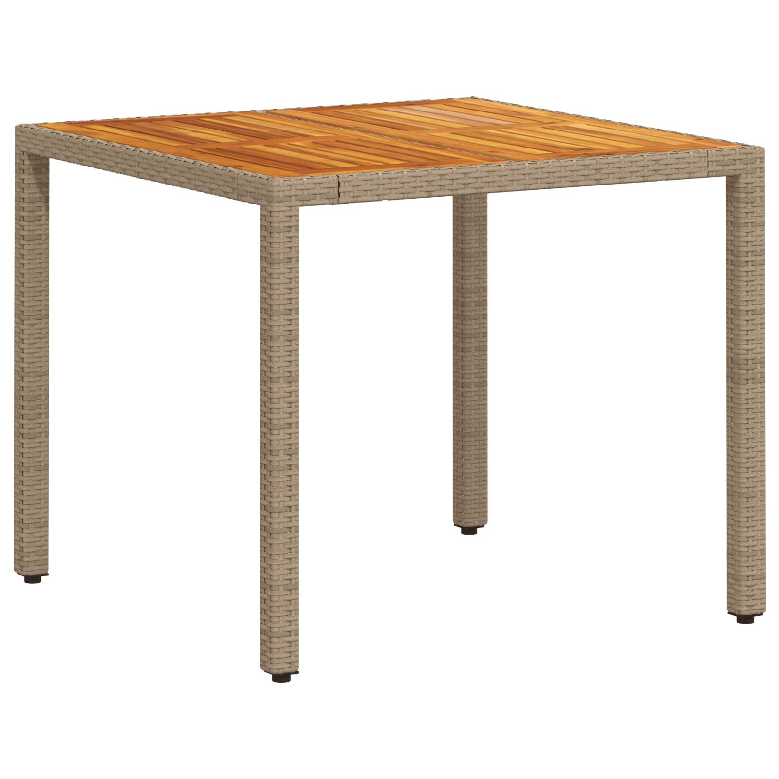 3-Piece Tuintafelset Met Kussens Beige Poly Rieten