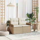 Tuinbank poly rattan 141x62x69 cm beige