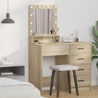 Kaptafel Met Led Verlichting In , Sonoma Eiken 50 x 41 x 135 cm