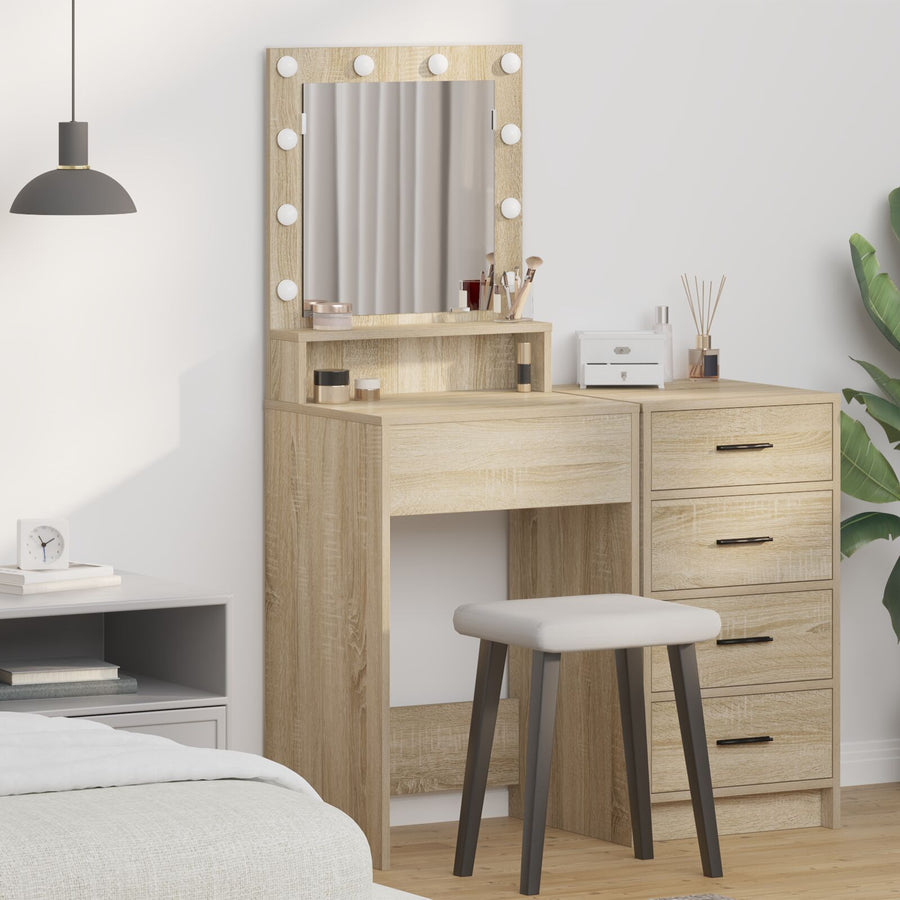 Kaptafel Met Led Verlichting In , Sonoma Eiken 50 x 41 x 135 cm