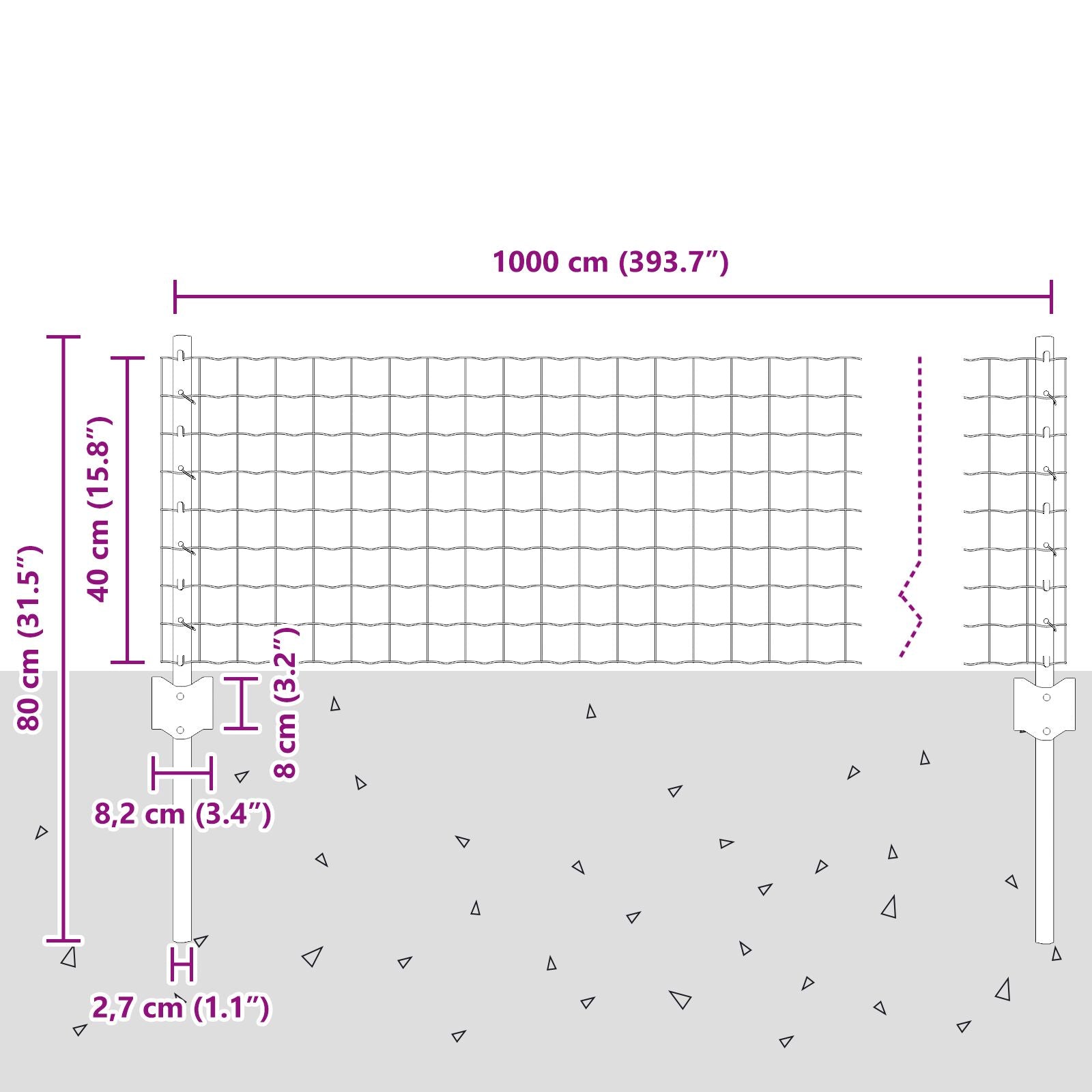 Eurohek Set Set Van 2 Gegalvaniseerd Staal 10 X 0.4 Meter