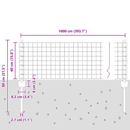 Eurohek Set Set Van 2 Gegalvaniseerd Staal 10 X 0.4 Meter