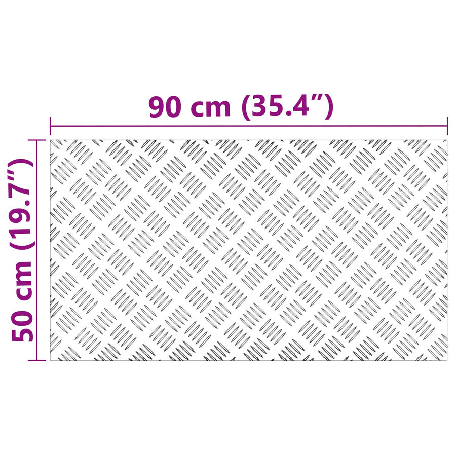 Aluminium Antislip Plaat 2 Stuks 90X50 Cm 90 x 50 x 0.2 cm Rechthoekig