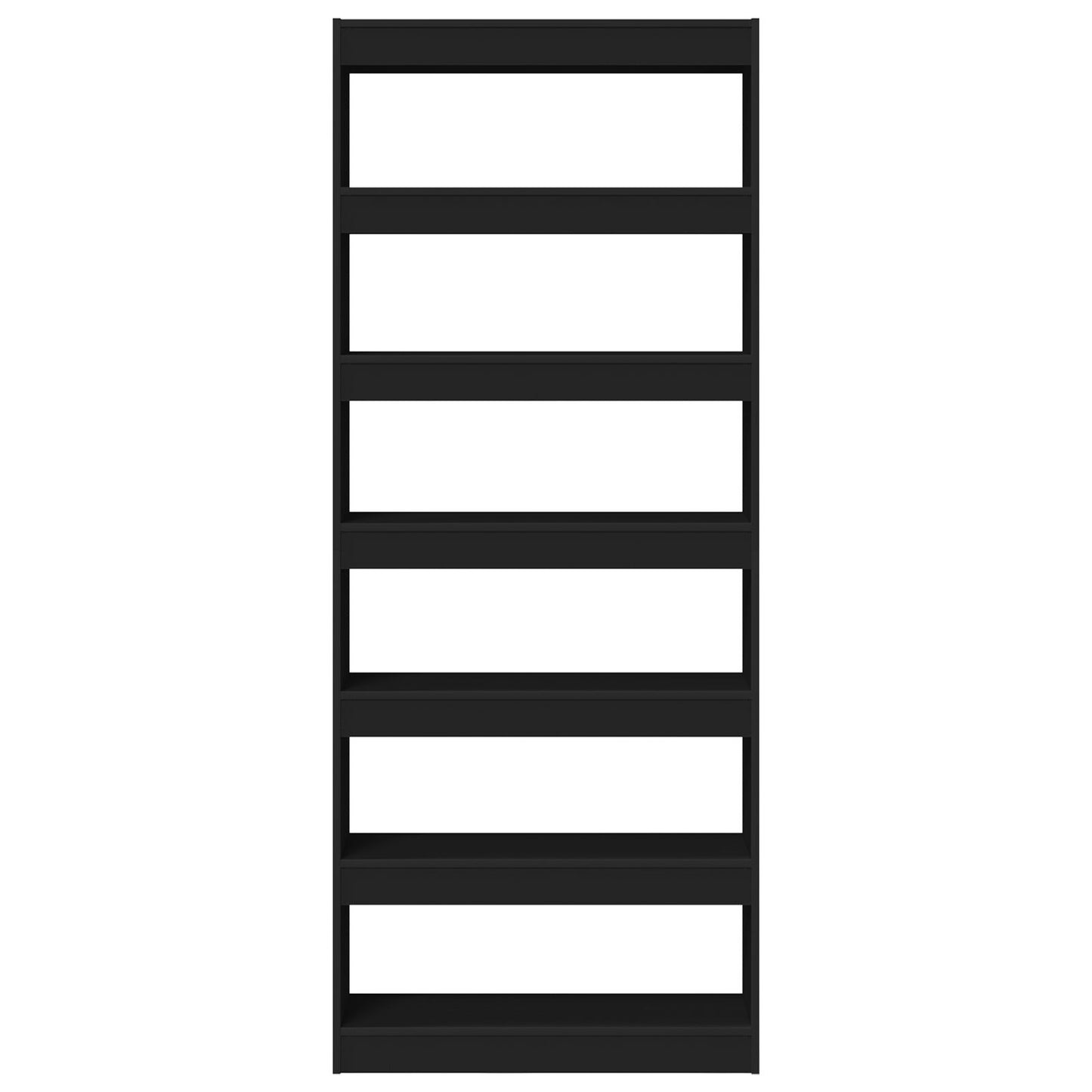 Zwarte Boekenplank Zwart Hout 80 X 30 X 198 Cm Planken