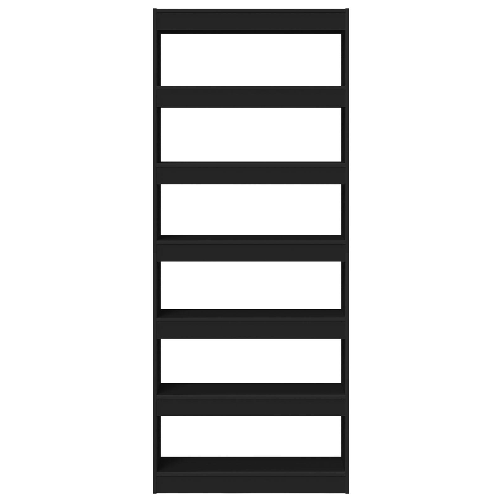 Zwarte Boekenplank Zwart Hout 80 X 30 X 198 Cm Planken