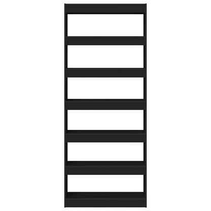 Zwarte Boekenplank Zwart Hout 80 X 30 X 198 Cm Planken