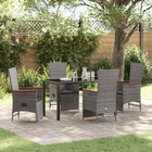 Tuinstoelenset poly rattan grijs 4 personen