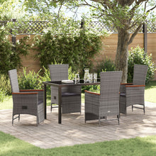 5 Delige Tuin Eetset Met Kussens Grijs Poly Rattan