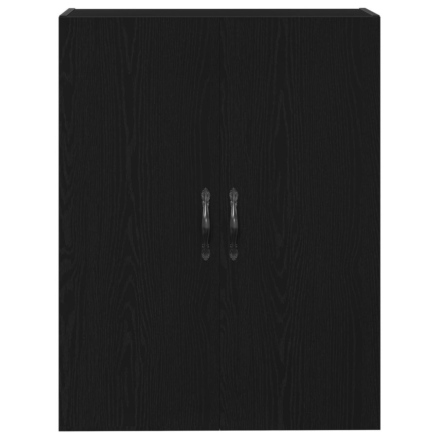 Highboard Zwart Eiken 69,5X34X180 Cm Geengineerd Hout