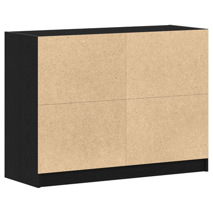 Dressoir Zwart Eiken 102X37X75,5 Cm Engineered Hout