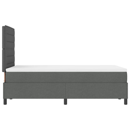 Boxspring Bed Met Matras Stof Donkergrijs 120 x 200 cm Lijnenontwerp