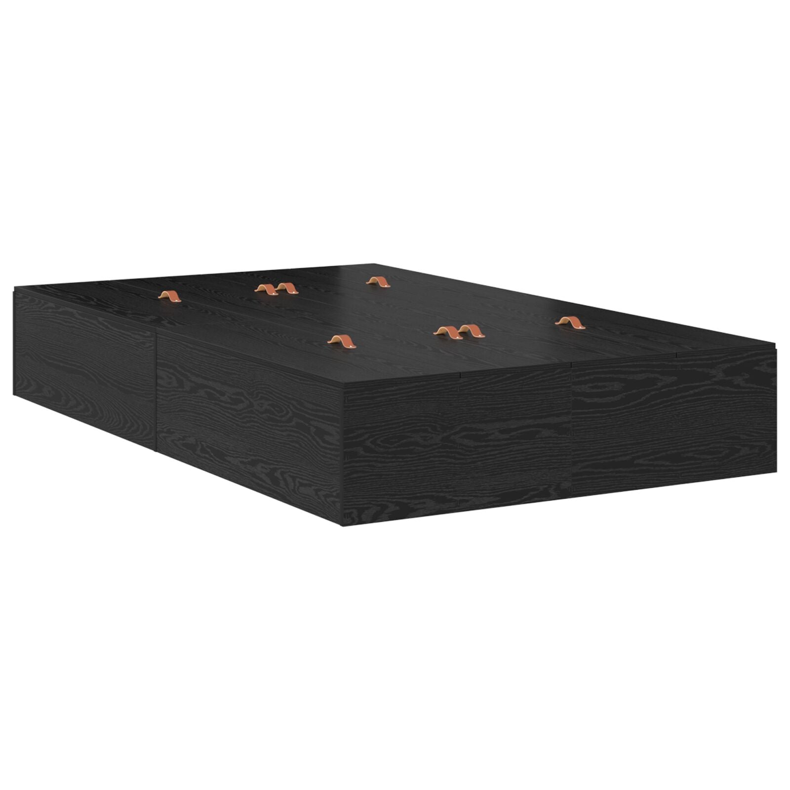 Bed Met Opslag Hout Standaard Tweepersoons Zwart Eiken 120 x 190 cm
