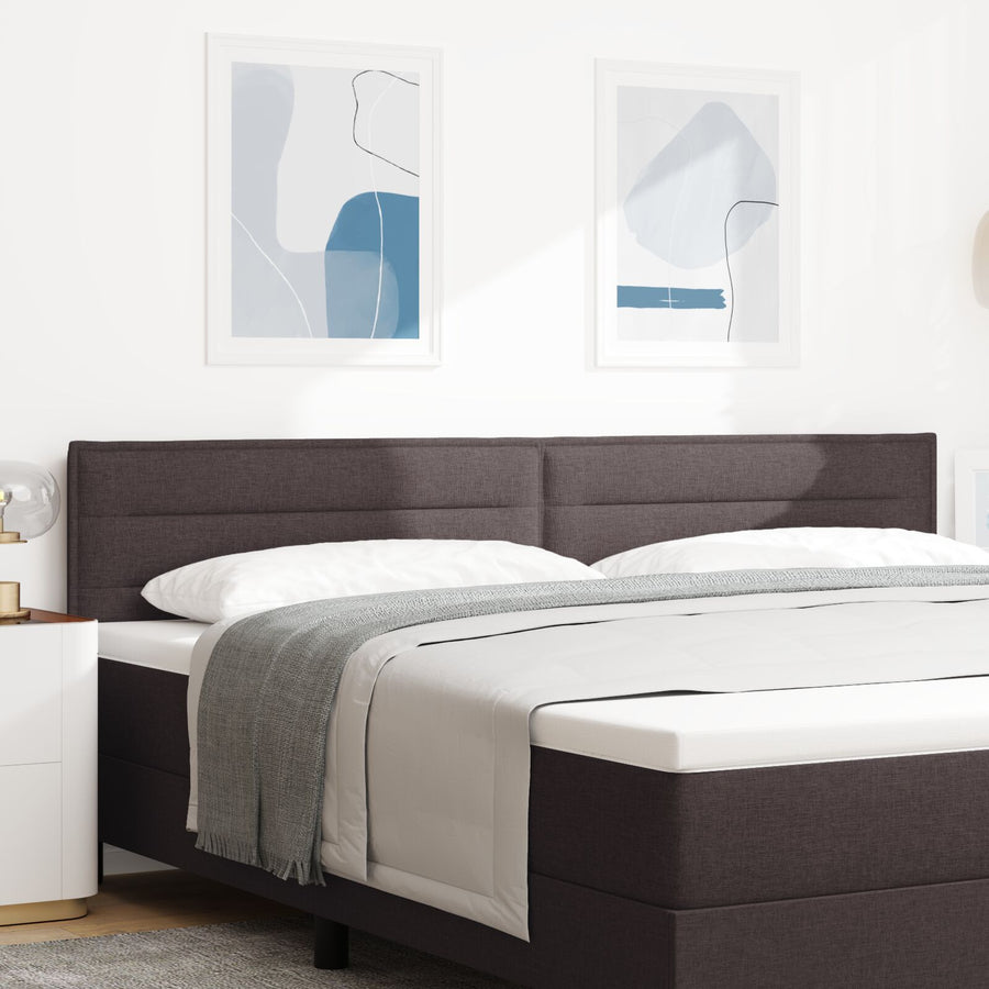 Hoofdbord Lijnenontwerp Stof Donkerbruin 200 cm Laag hoofdbord