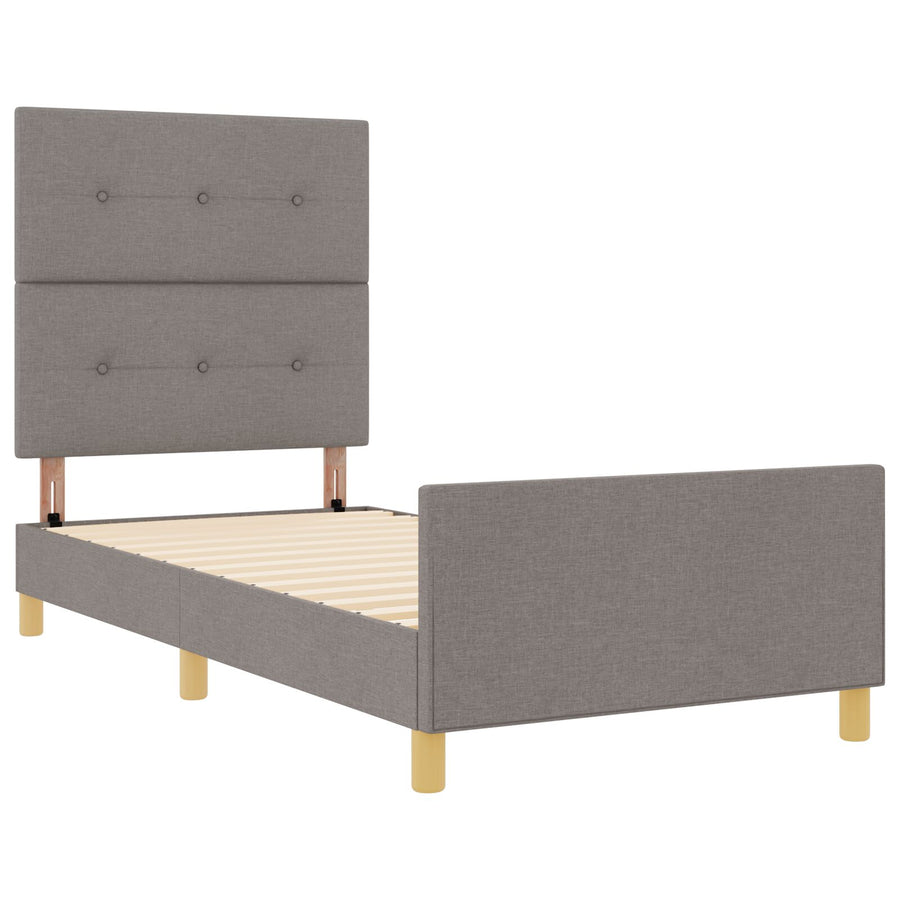 Bedframe Taupe 90X200 Cm Stoffering Crème