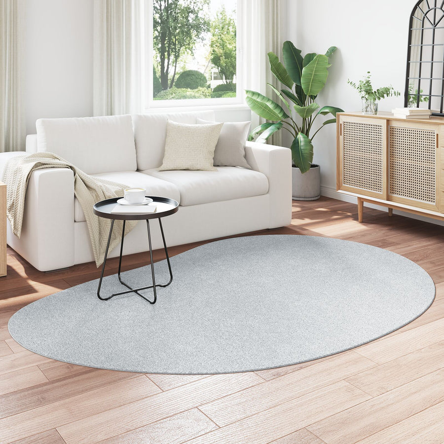 Vloerkleed 'Huarte' Kortpolig Zacht En Wasbaar Grijs 160 x 230 cm Ovaal-Drop