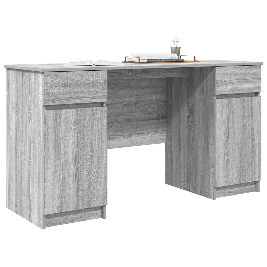 Bureau Grijs Sonoma 140X49X76 Cm Bewerkt Hout