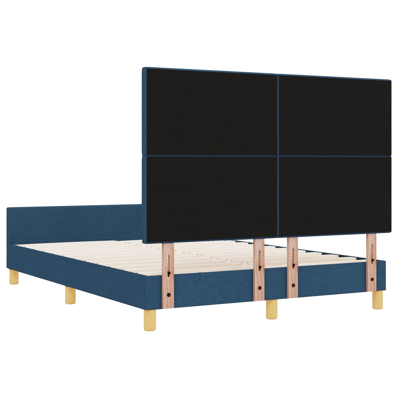 Bedframe Blauw 140X190 Cm Stof Crème