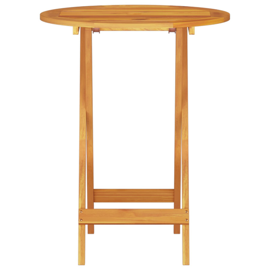 3-Delige Opvouwbare Bistroset Van Massief Acaciahout 60 cm tafel diameter 2 stoelen + ronde tafel