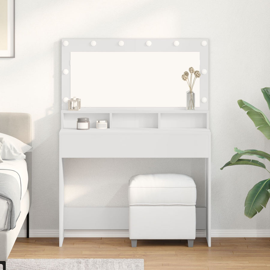 Te Kaptafel Met Led-Verlichting - Wit 100 x 41 x 135 cm