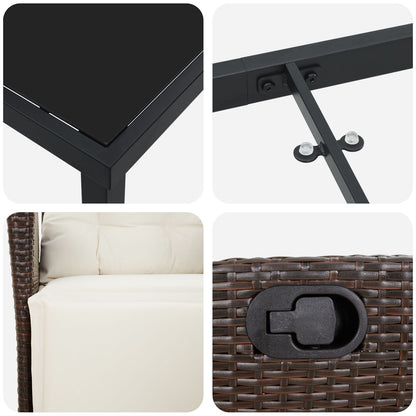 5-Delige Tuin Eetset Bruin Poly Rattan