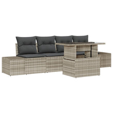 Tuin Sofa Set Set Van 5 Beige Rattan, Polyester Buitenmeubels