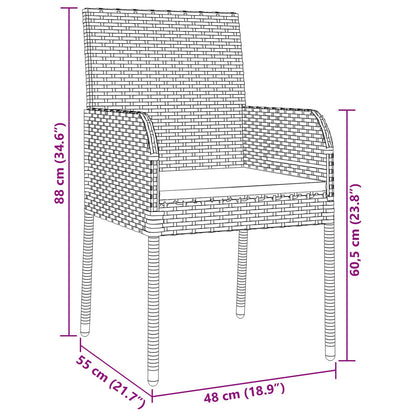 5-Delige Tuin Dining Set Met Kussens Grijs Poly Rattan