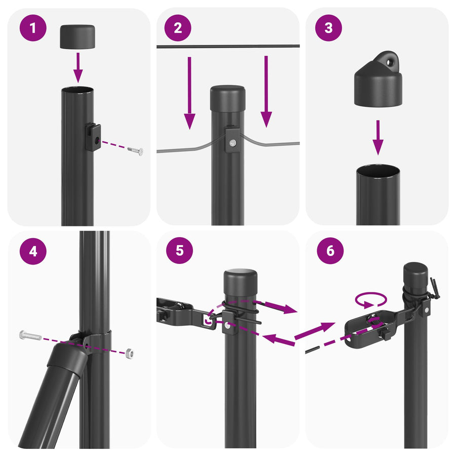 Hekpalen 26 Stuks Grijs Ø32 Mm 100 Cm Gegalvaniseerd Staal Grijs