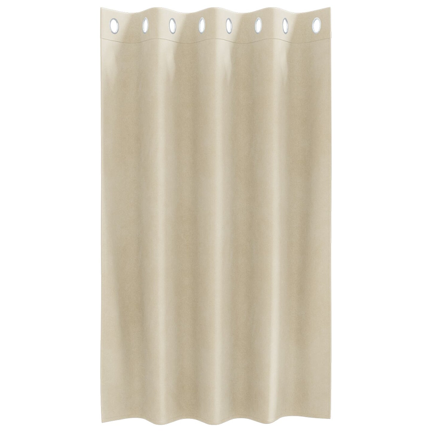 Zwarte Outdoorgordijnen Met Ringetjes 2 Stuks Velours Crème 140 x 140 cm met oogjes