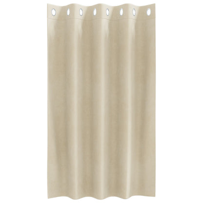 Zwarte Outdoorgordijnen Met Ringetjes 2 Stuks Velours Crème 140 x 140 cm met oogjes
